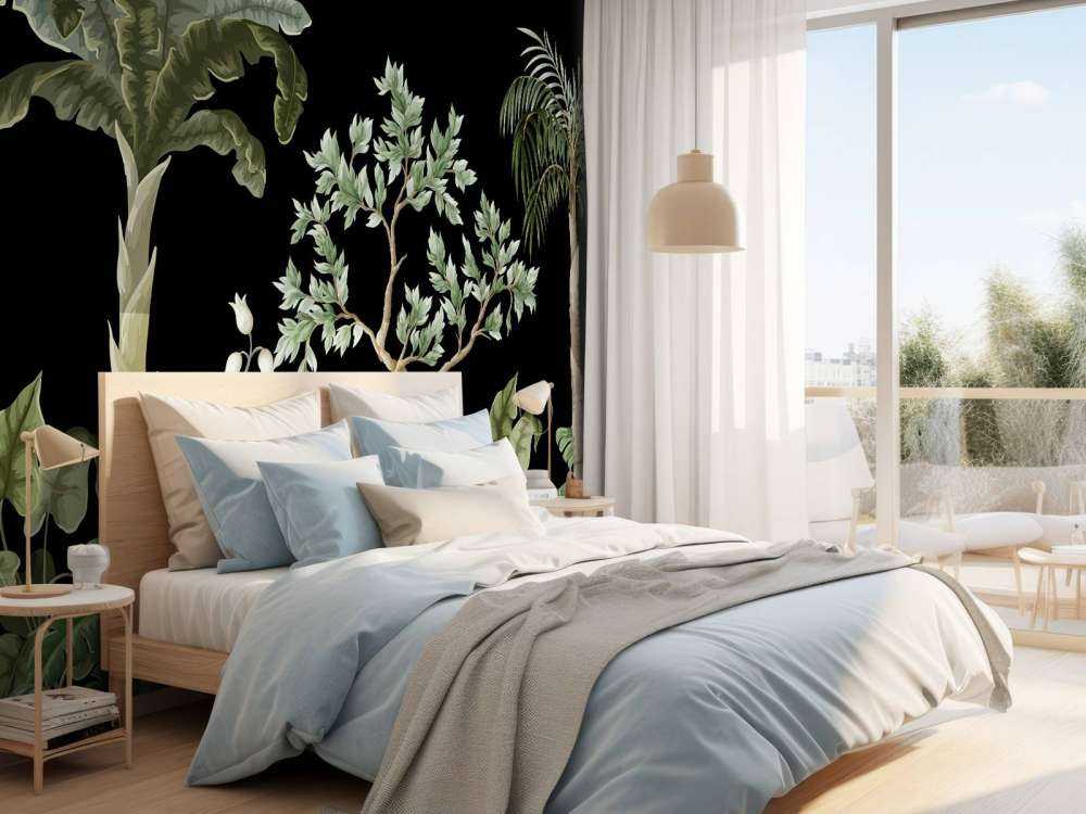 Trees with dark background