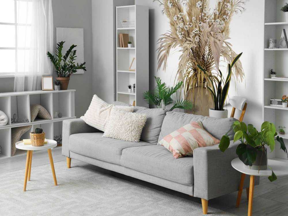 Beige planten in een vaas