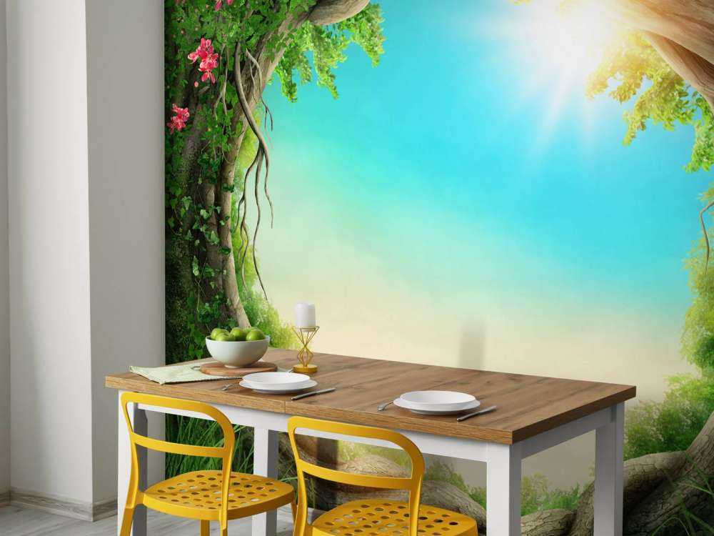 Colourful fairytale forest