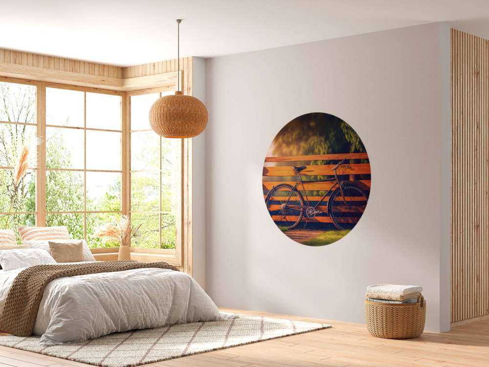 Bicycle at a wooden fence