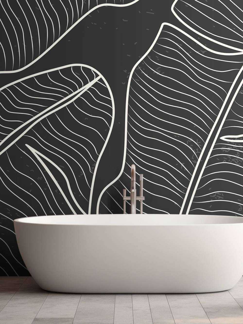 Illustratie van bladeren in zwart-wit