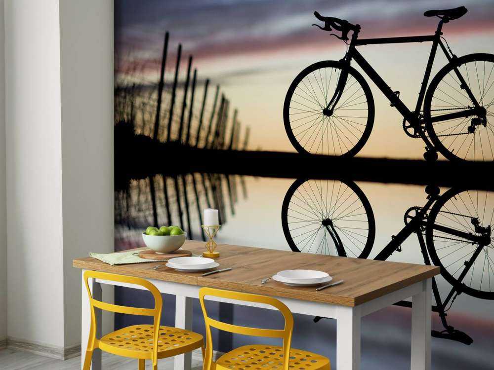 Racing bike at sunset