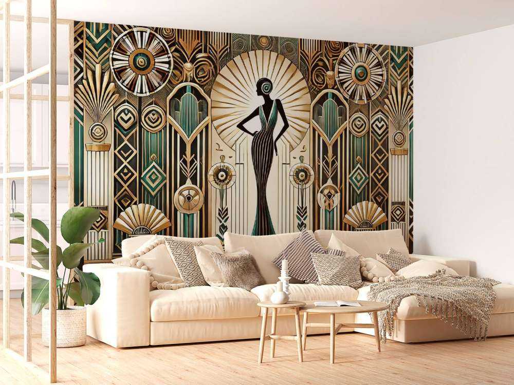 Vintage Elegance Scene in Art Deco