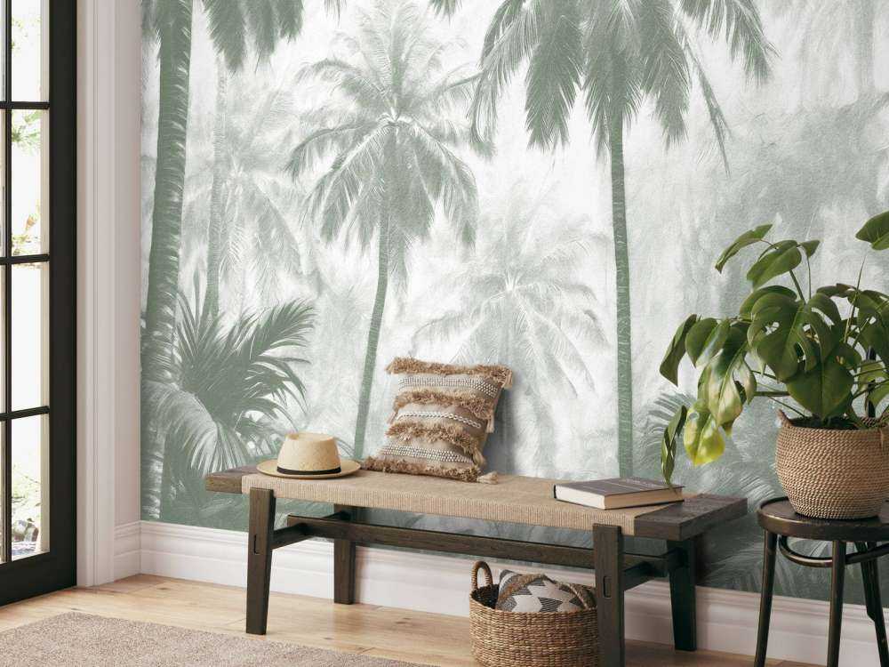 Misty Palm Forest, green