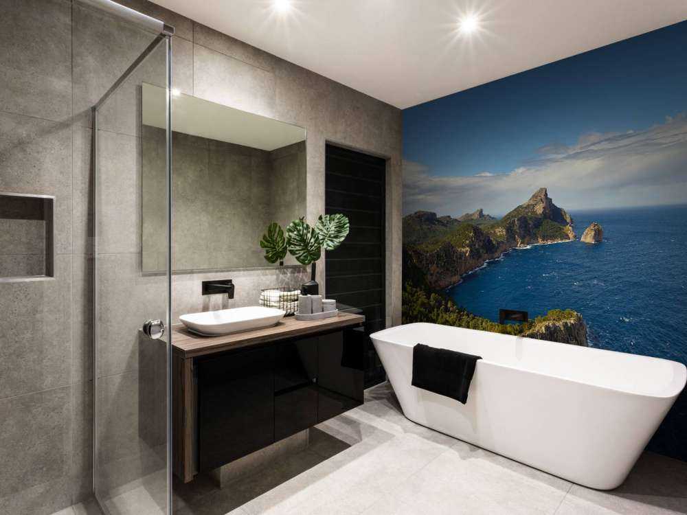 Flared rock in the sea