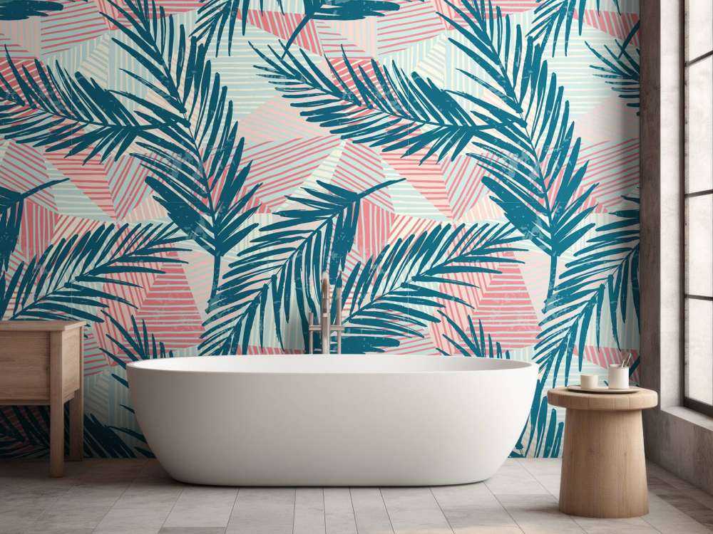 Abstract palm leaves