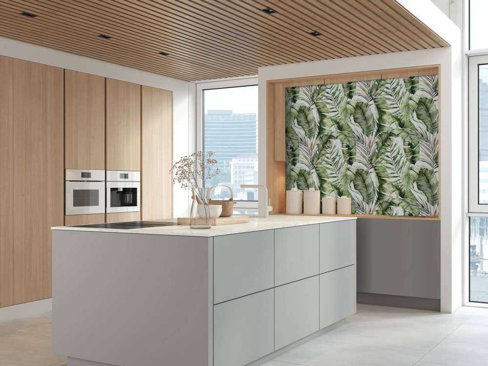 Green palm leaf pattern