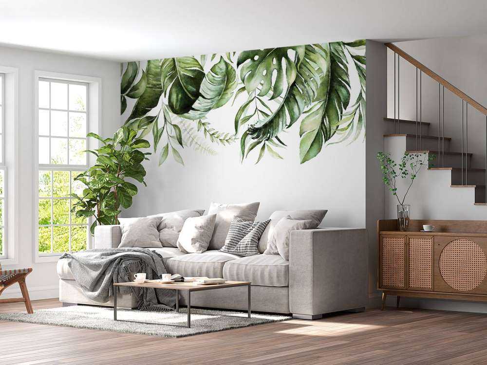 Tropical watercolour leaves