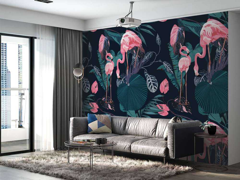 Wild pink flamingos