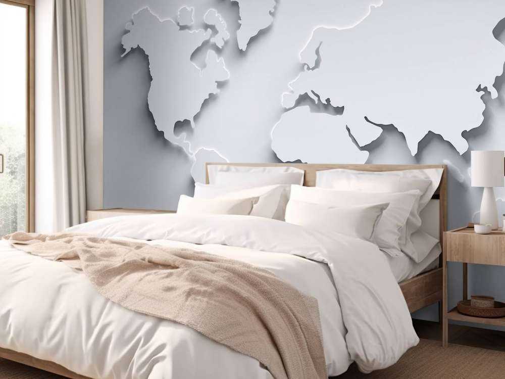 3D World map white
