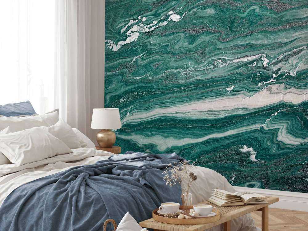 Green white marble