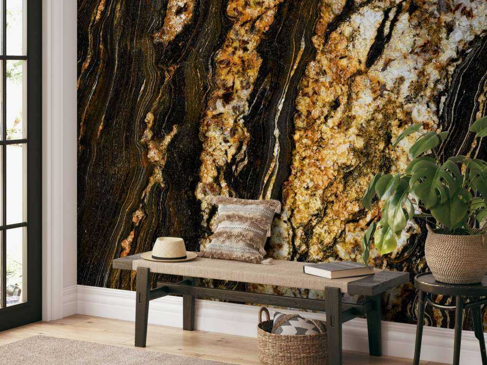 Dark marble with gold structure