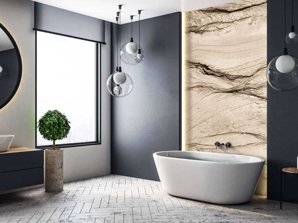 Wavy beige marble