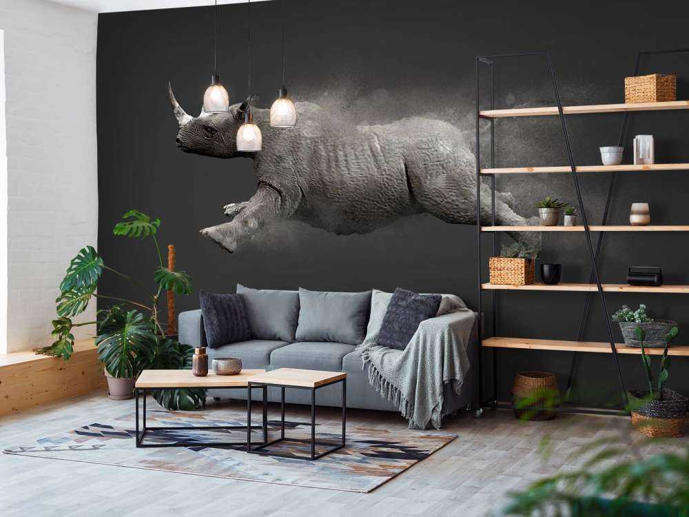 Jumping rhino