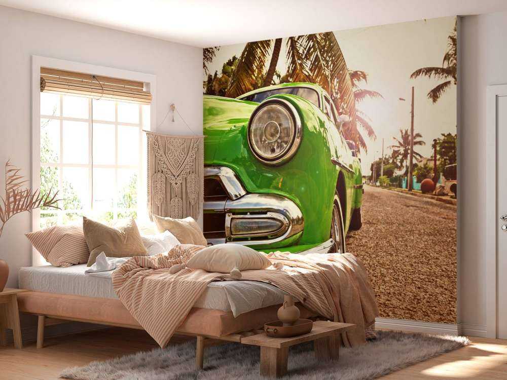 Green classic car