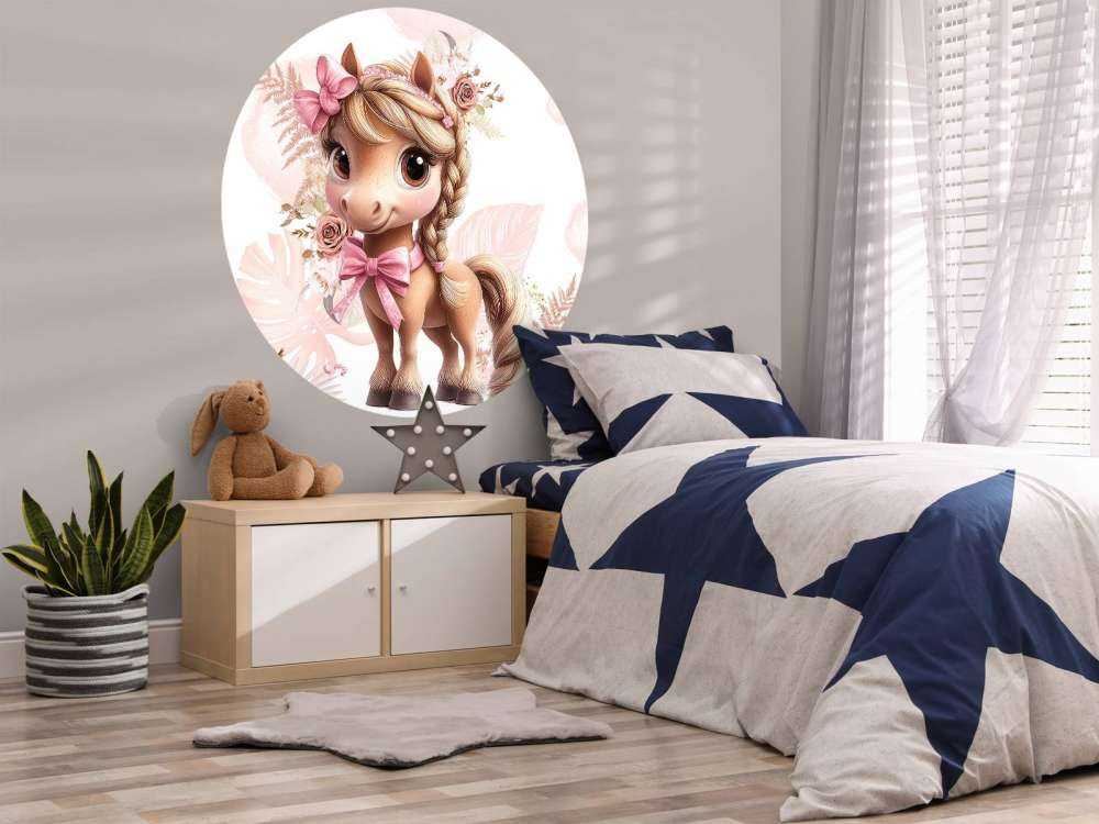 Elegant pony with pink bow