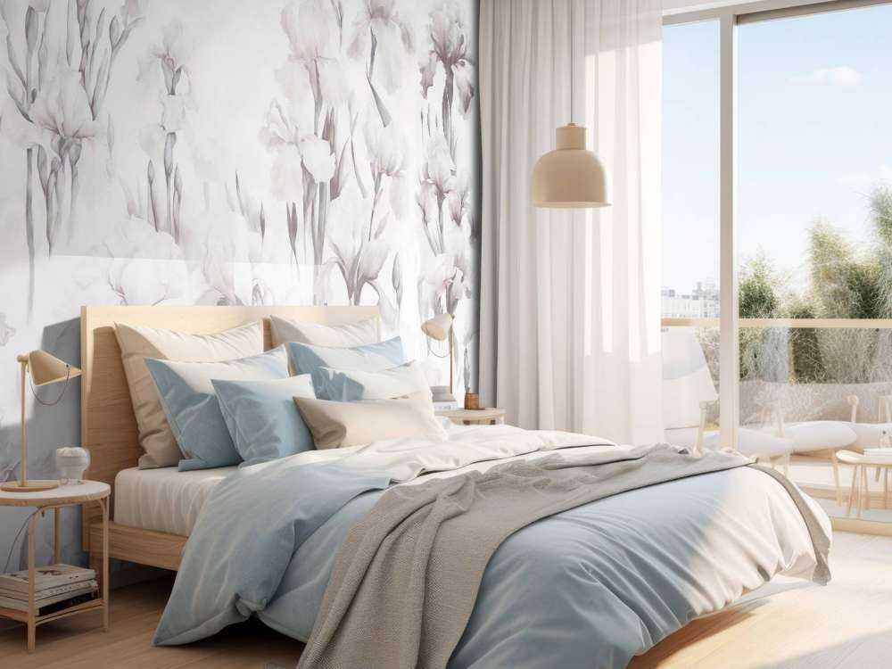 Irises Dance Seamless Soft Gray