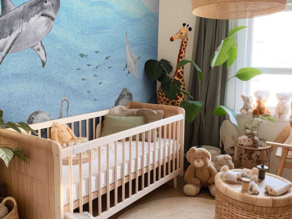 Underwater world with sharks