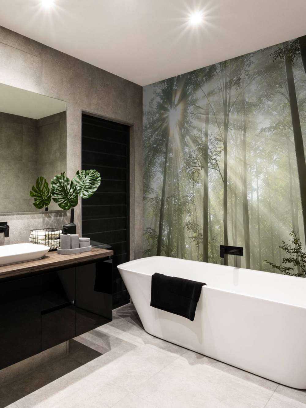 Forest in foggy weather