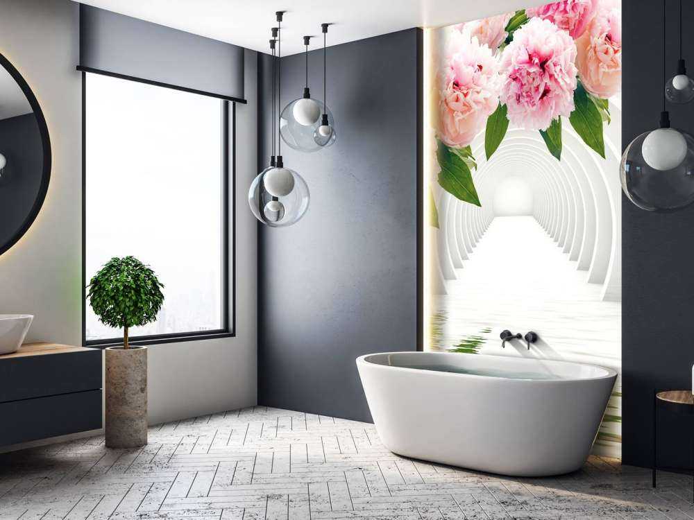 Tunnel with peonies