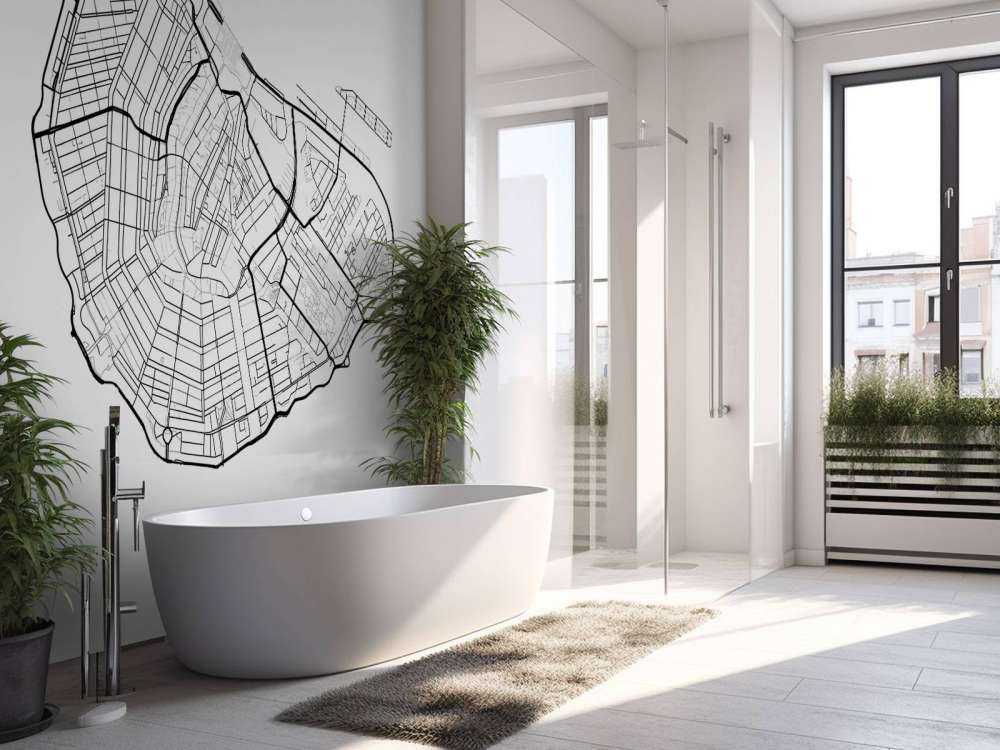 Amsterdam city centre map, white