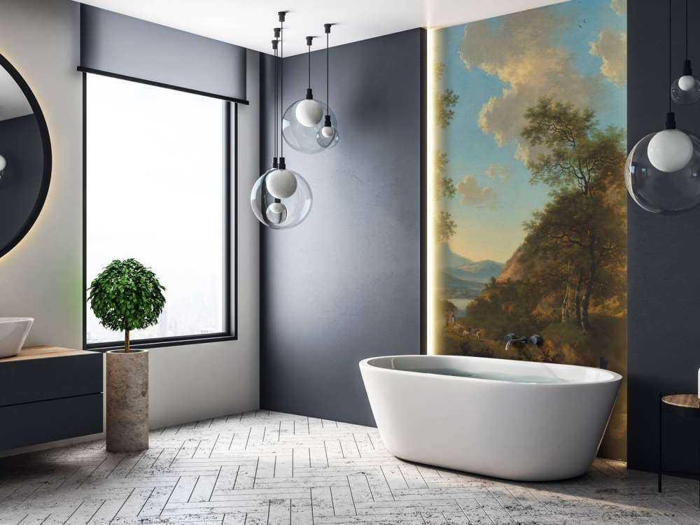 Italian landscape with artist