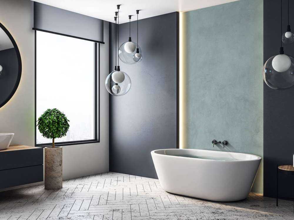 Concrete with shades of green