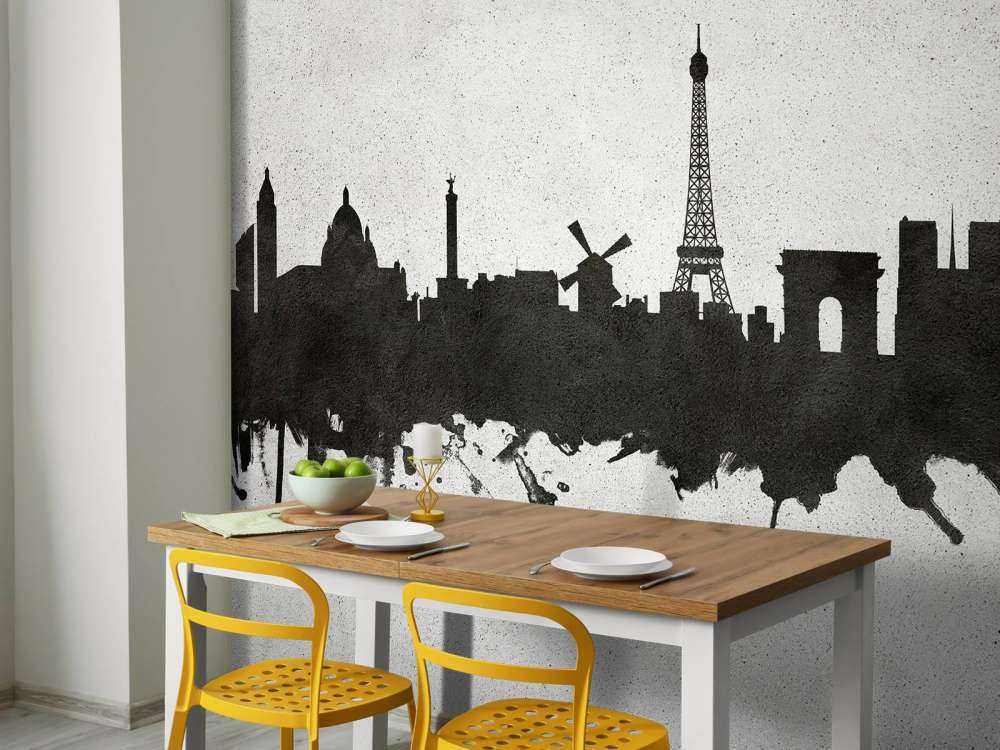 Watercolor skyline, Paris