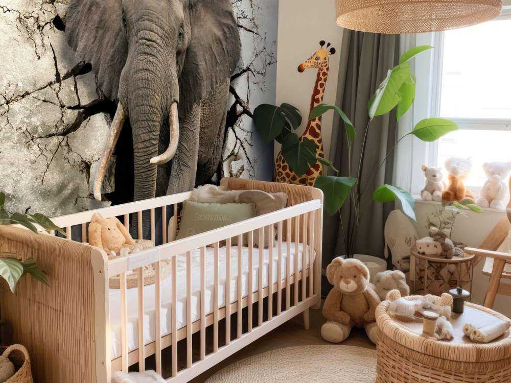 Big elephant out of the wall