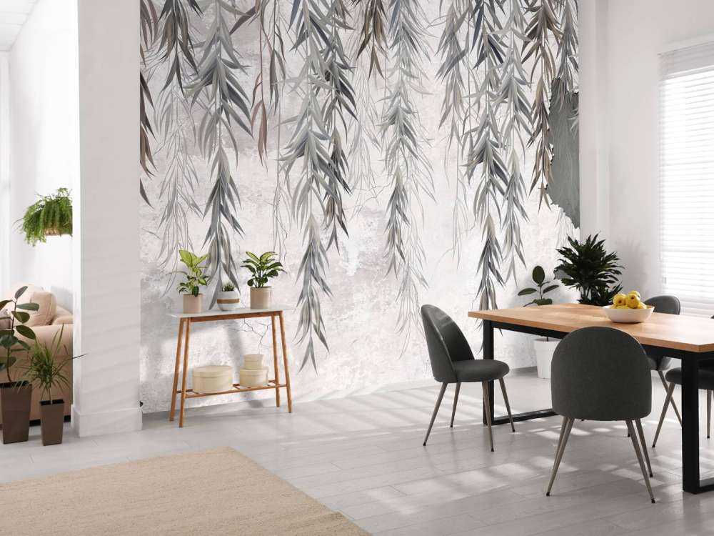 Hanging branches over concrete