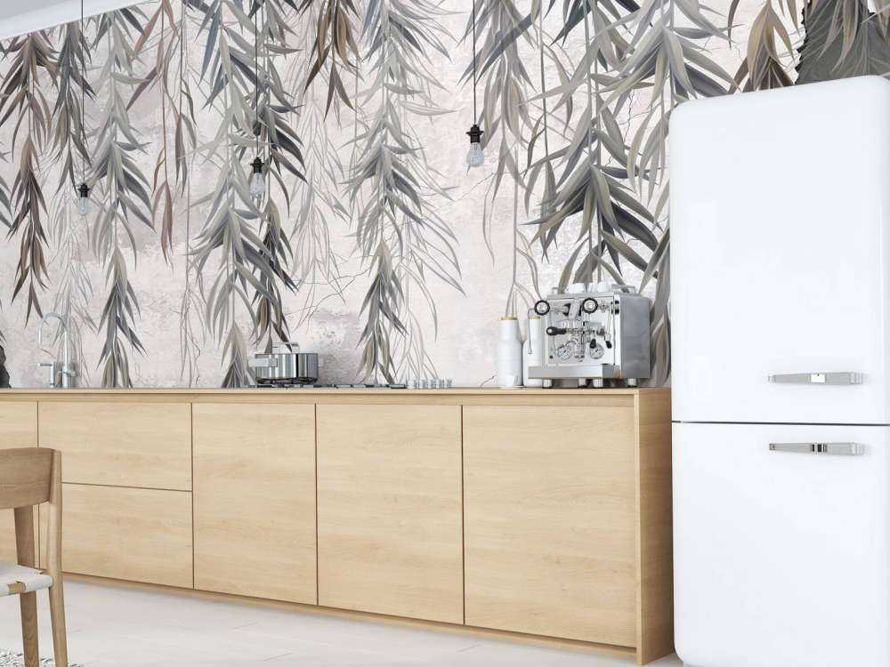 Hanging branches over concrete