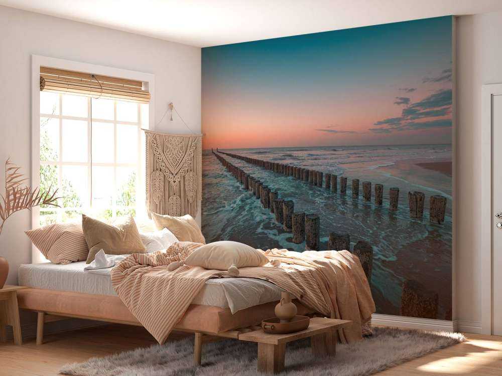 Breakwaters at sunset