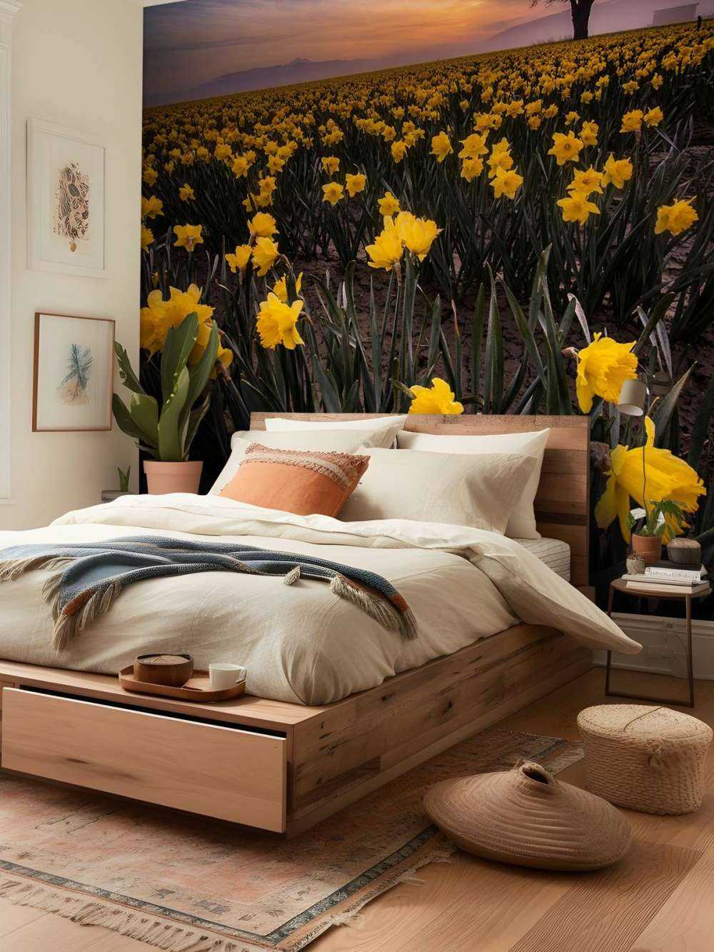 Field with daffodils