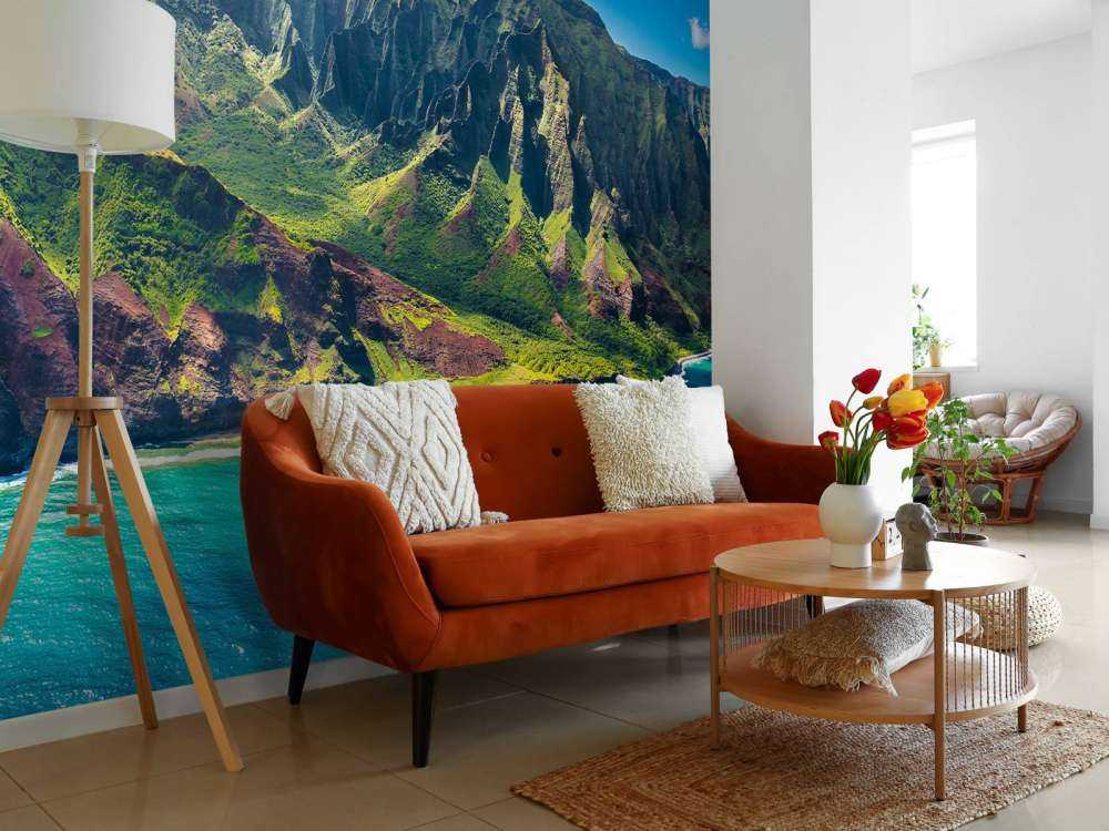 Mountains along the coast