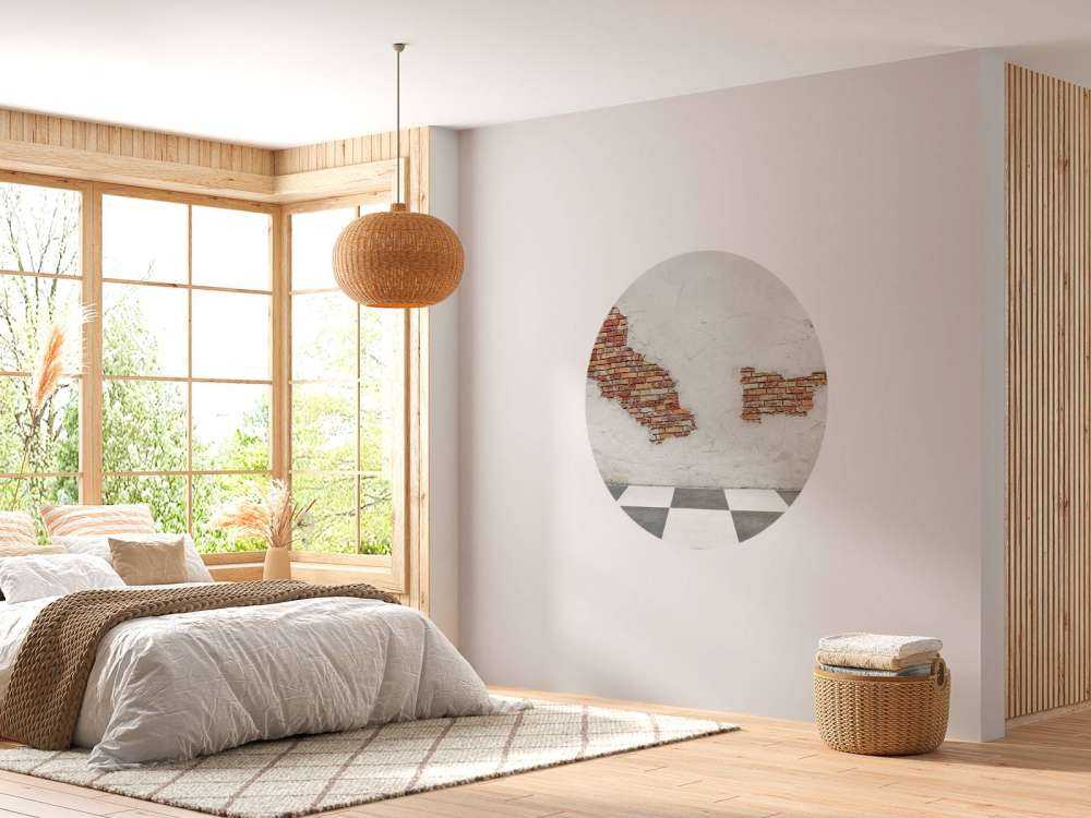 Brick wall with stucco