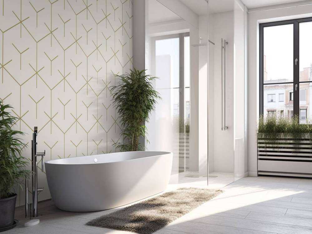 Geometric hexagons, white