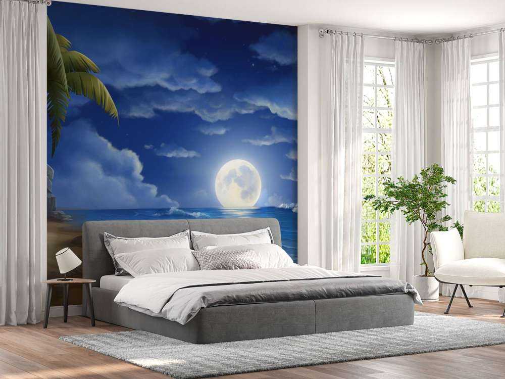 Beautiful beach at night