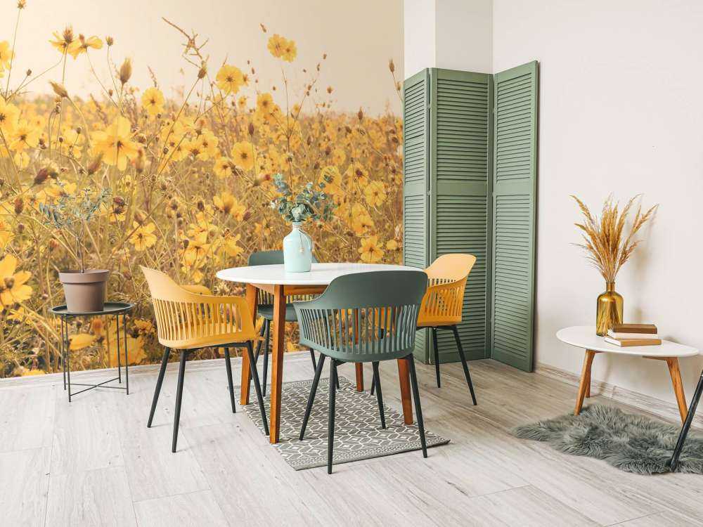 Yellow flowers with vintage look