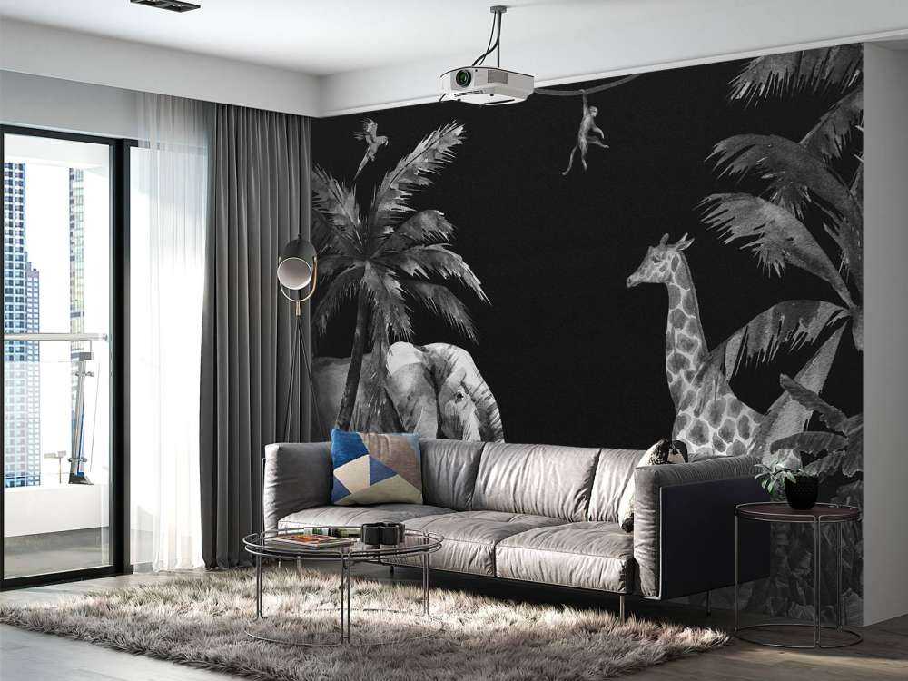 Black and white jungle animals