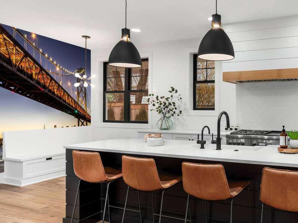 Bay Bridge with light