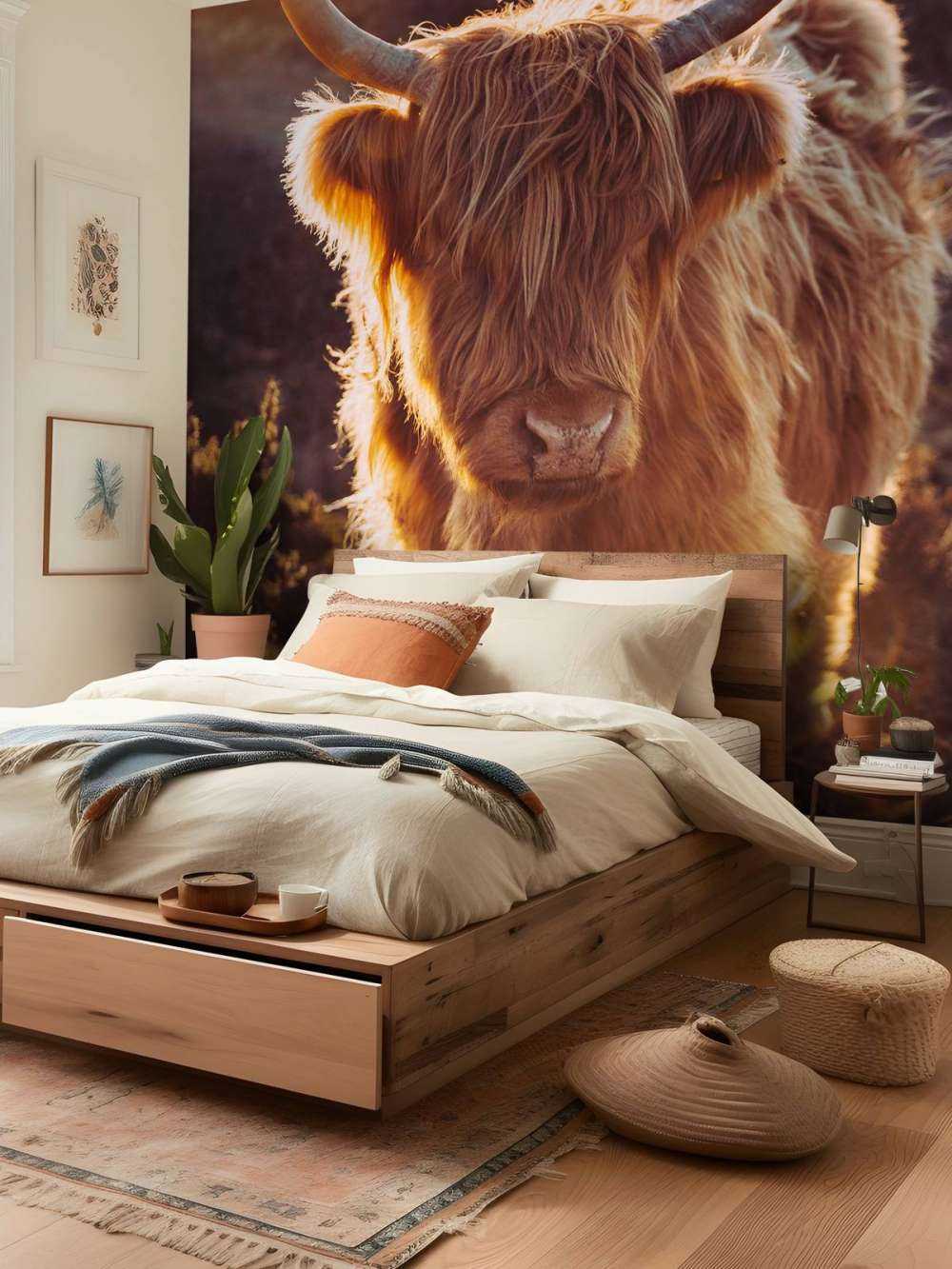 Scottish Highlander in the sun