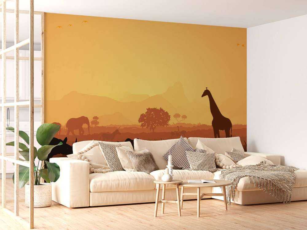 Wild animals on savannah