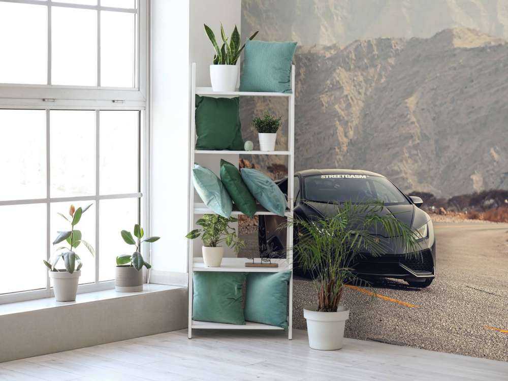 Black supercar in desert