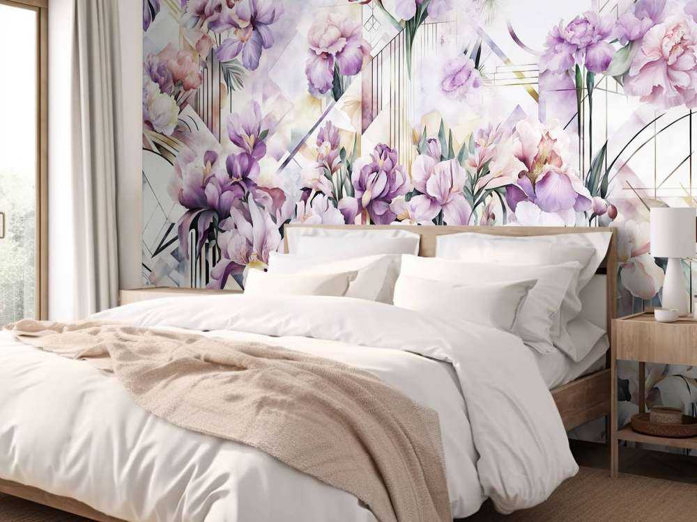 Huge Watercolor Irises Purple