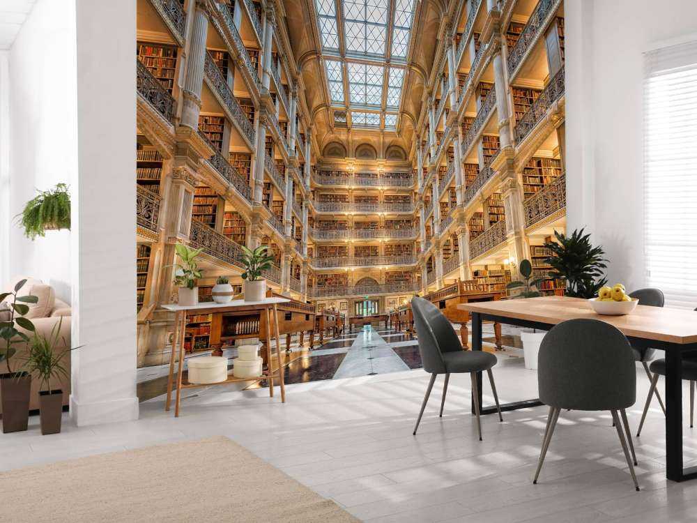 Illuminated literature room