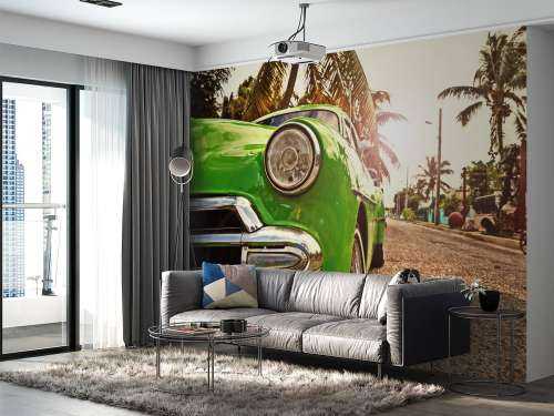 Green classic car