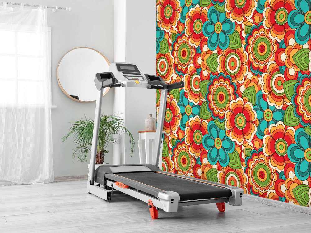 Colourful retro flowers