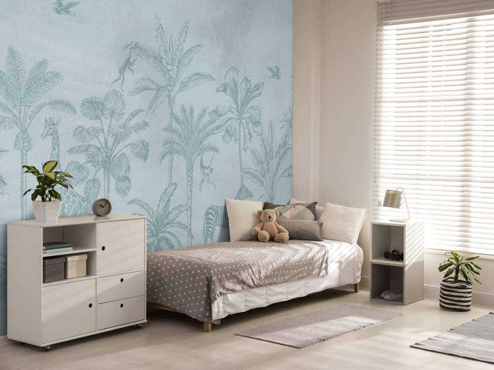 Tropical animal jungle blue