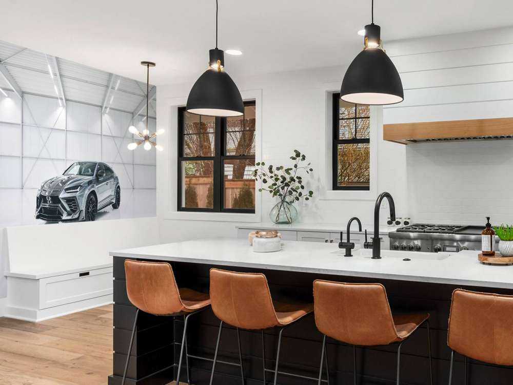 Lamborghini in white hall