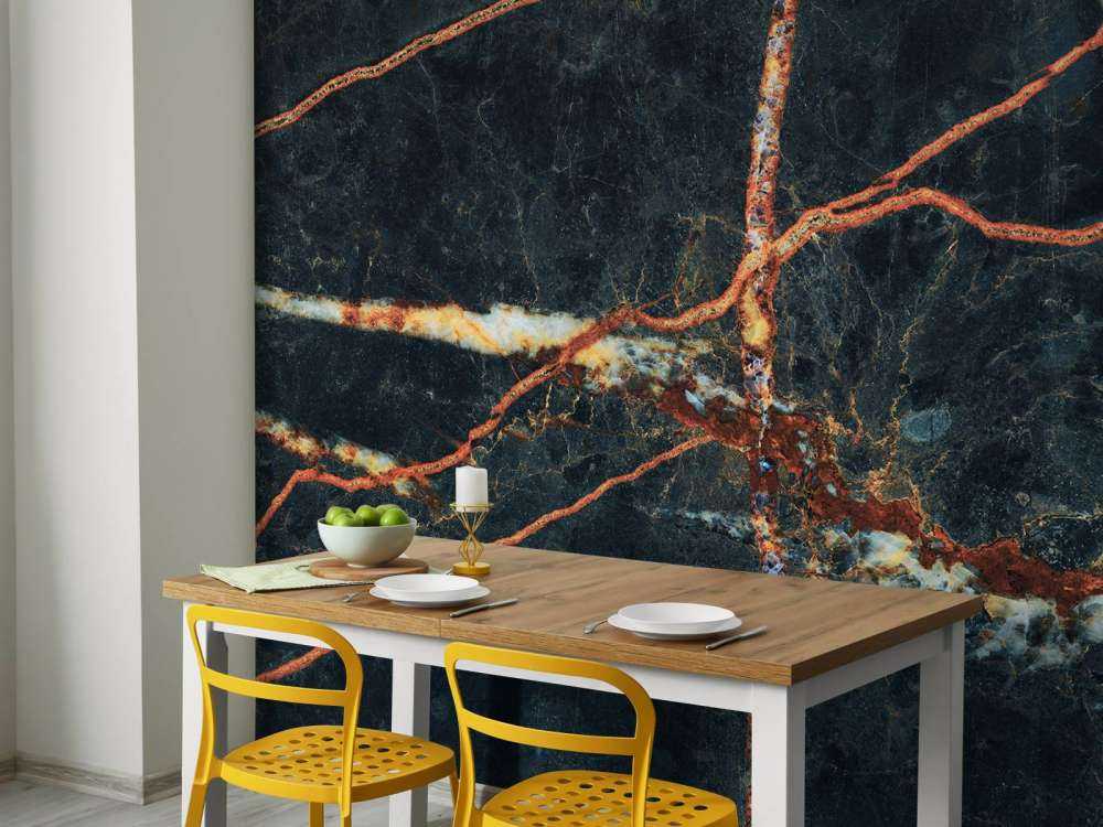 Blue marble with copper colour